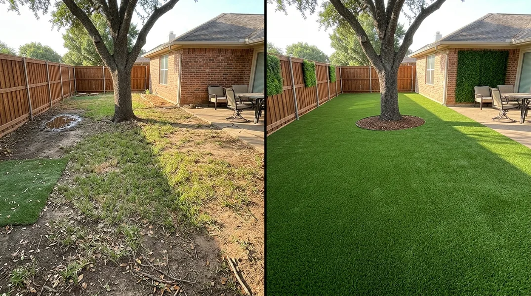 Result artificial grass installation in Arlington - Arlington Turf Installation