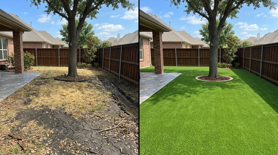 Result artificial grass installation in Arlington - Arlington Turf Installation