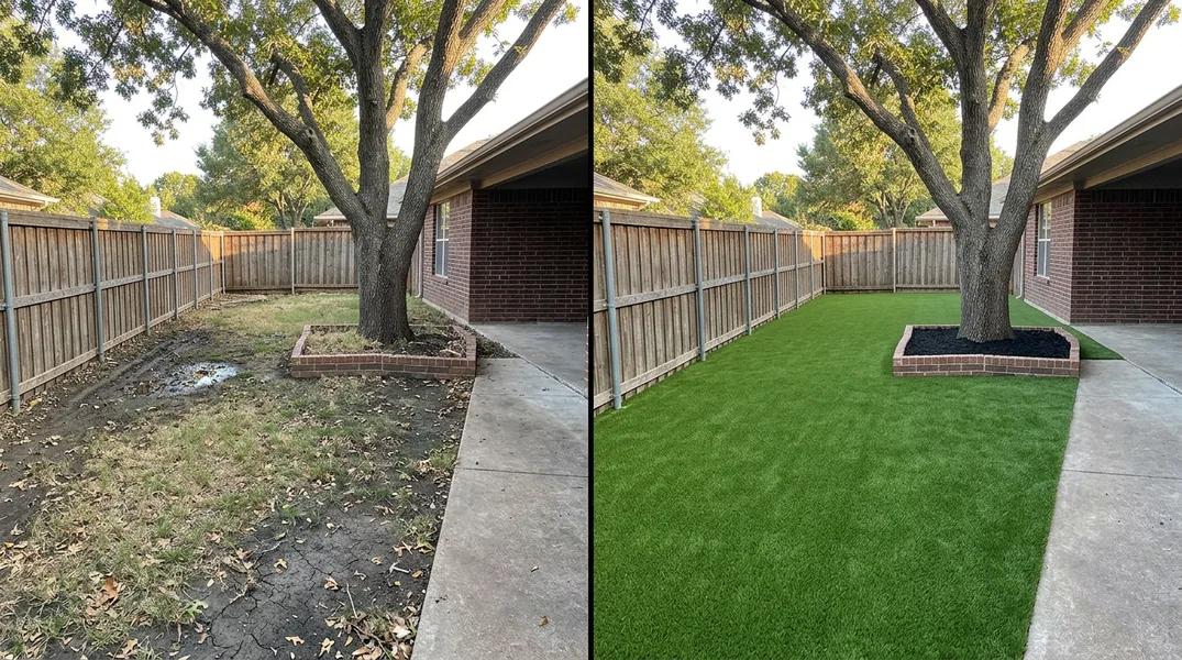 Result artificial grass installation in Arlington - Arlington Turf Installation